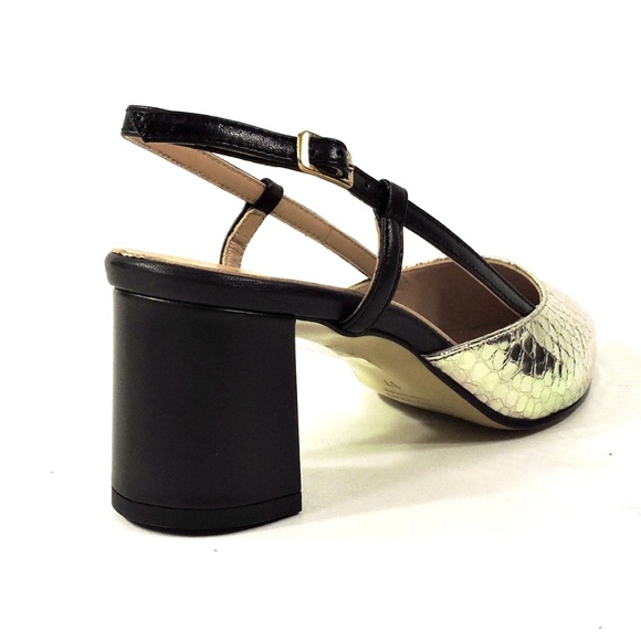 MOT-CLe' 🇮🇹 WOMEN'S GOLD LEATHER FASHION SANDALS - Picture 4 of 7